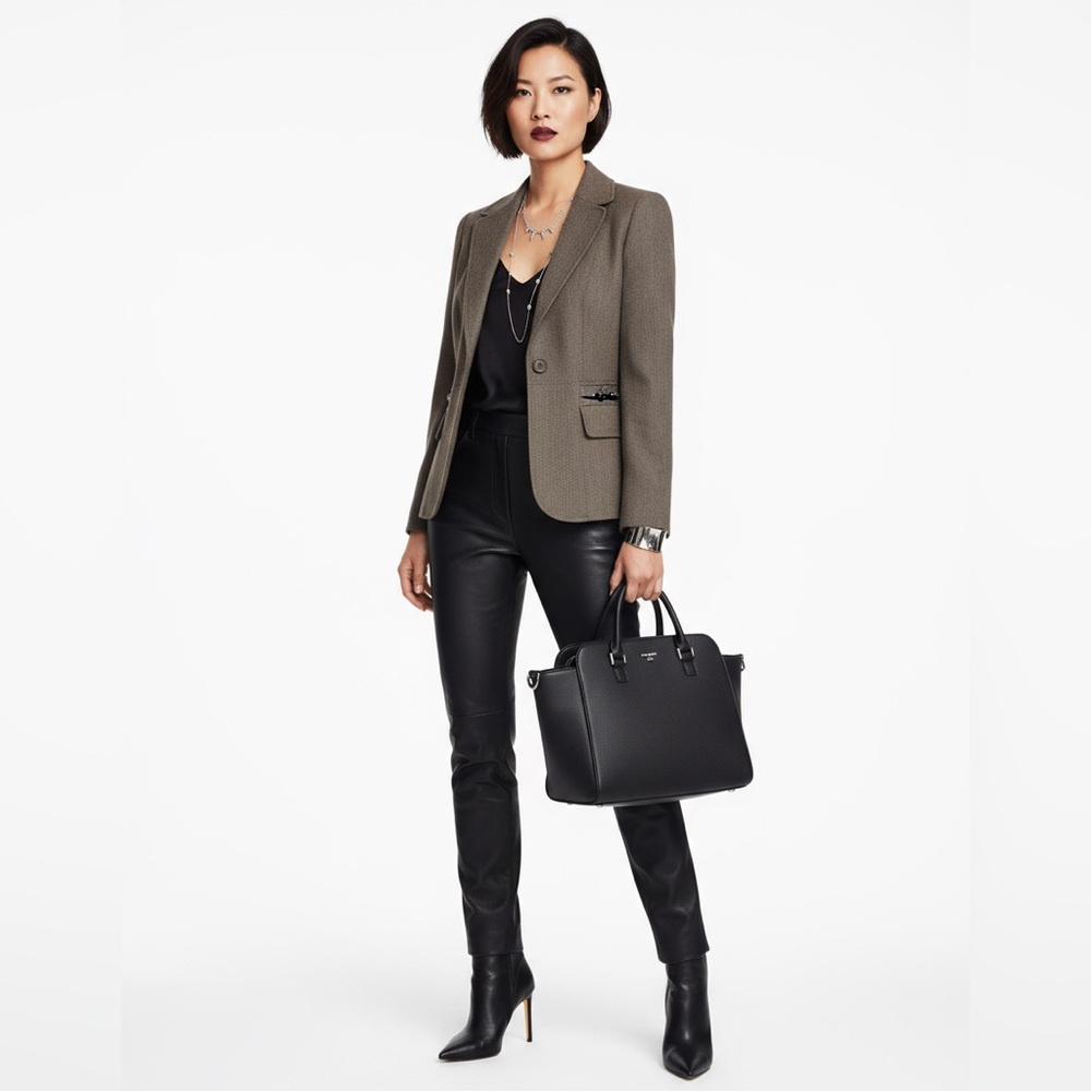 Ann Taylor Brown Textured Blazer